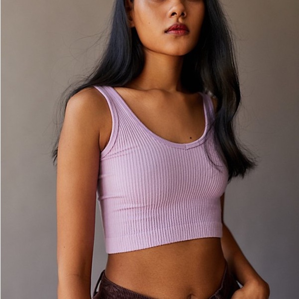 Urban Outfitters (Out from Under) Drew Seamless Ribbed Knit Bra Top In Lilac